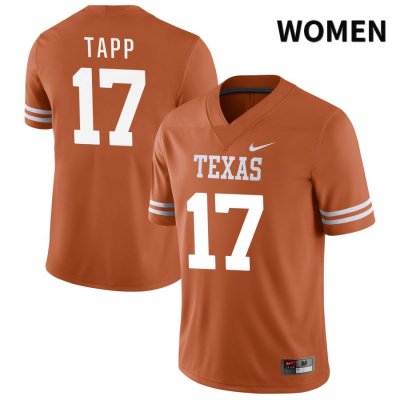 Texas Longhorns Women's #17 J'Mond Tapp Authentic Orange NIL 2022 College Football Jersey VBB57P3K